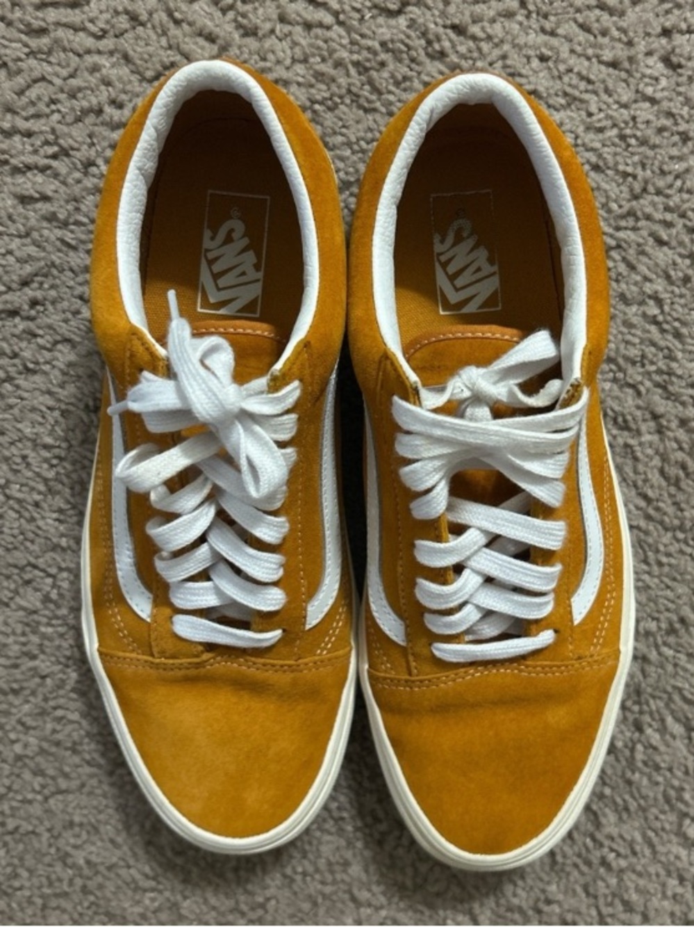 Vans Old Skool Men's Suede Sneakers - Mustard/White